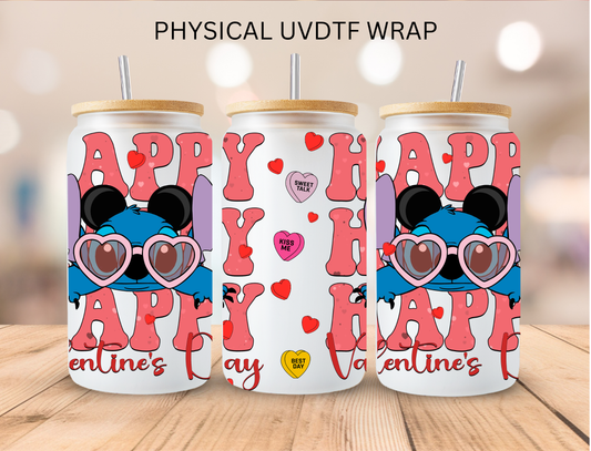 Happy Valentines Blue Alien Couple - 16 oz / 20 oz Libby UV DTF
