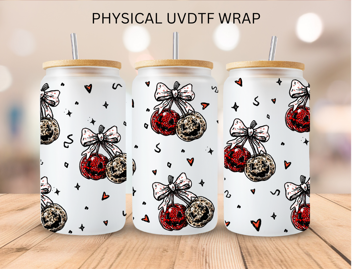 Halloween Cherries - 16 oz / 20 oz Libby UV DTF Wrap