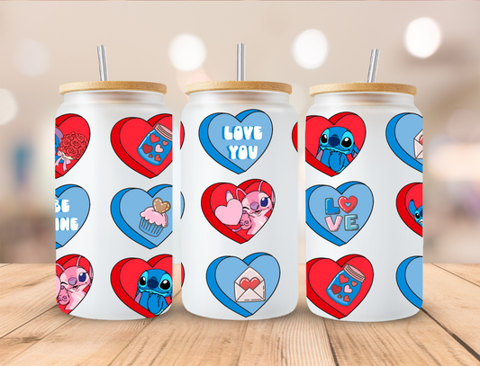 Alien Couple Valentines Hearts - Libby UV DTF Wrap EXCLUSIVE DESIGNED