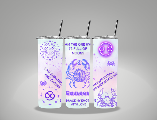 Cancer - 20oz Skinny Tumbler / 25 Oz Glass Tumbler Wrap EXCLUSIVE