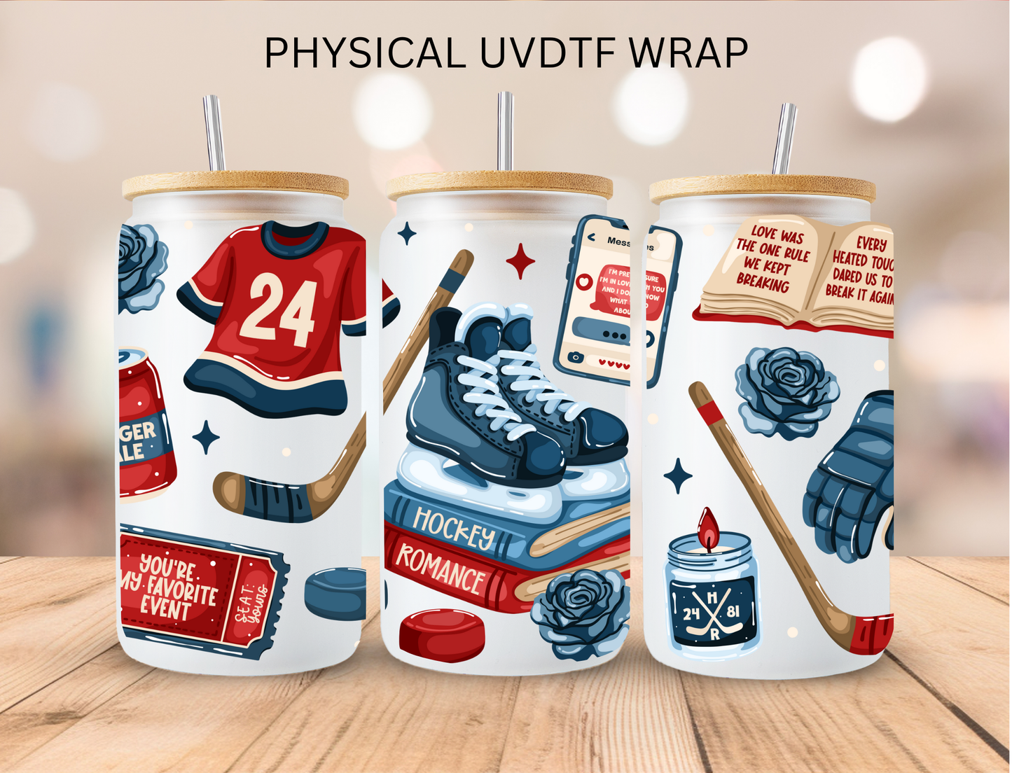 Hockey Book Lover - 16 oz / 20 oz Libby UV DTF