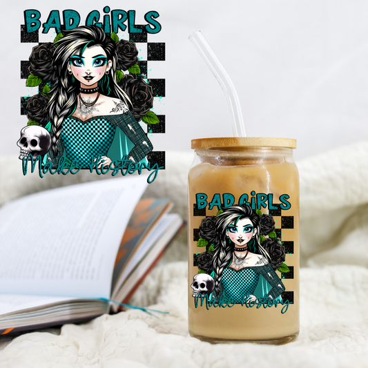 Bad Girl's Collection Checkered Ice Queen - UV DTF Libby Decal CSTAGE EXCLUSIVE