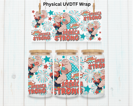 Strong Guy Patriotic - 16 oz / 20 oz Libby UV DTF