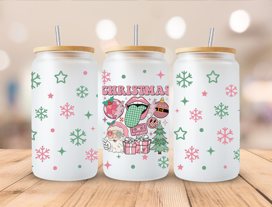 Retro Christmas - 16oz Libby UV DTF Wrap