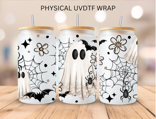 Halloween Ghosts And Bats - 16 oz / 20 oz Libby UV DTF Wrap