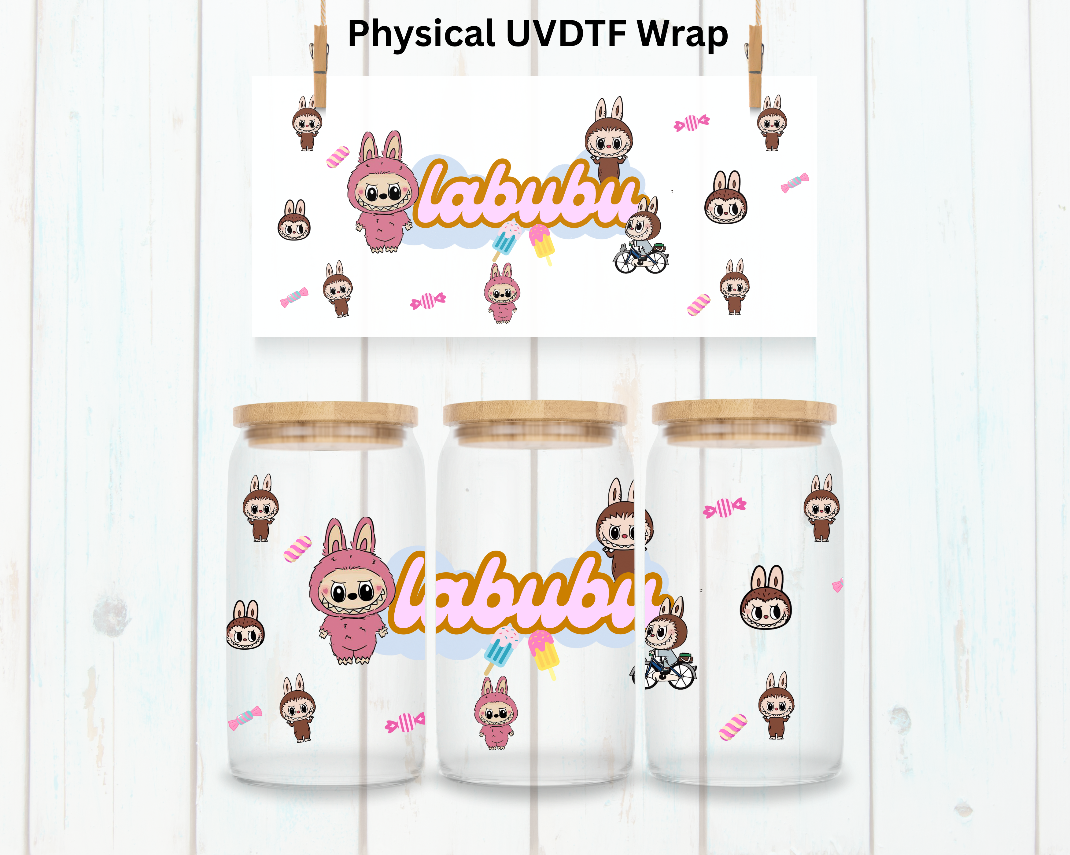 Mini All Over LaBu Bear - 16 oz / 20 oz Libby UV DTF – Southern Gem ...
