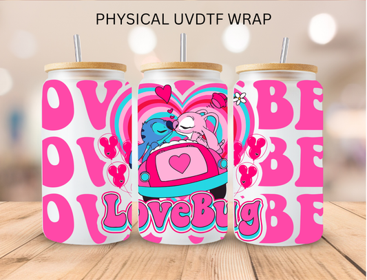 Valentines Blue Alien Couple Lovebug - 16 oz / 20 oz Libby UV DTF