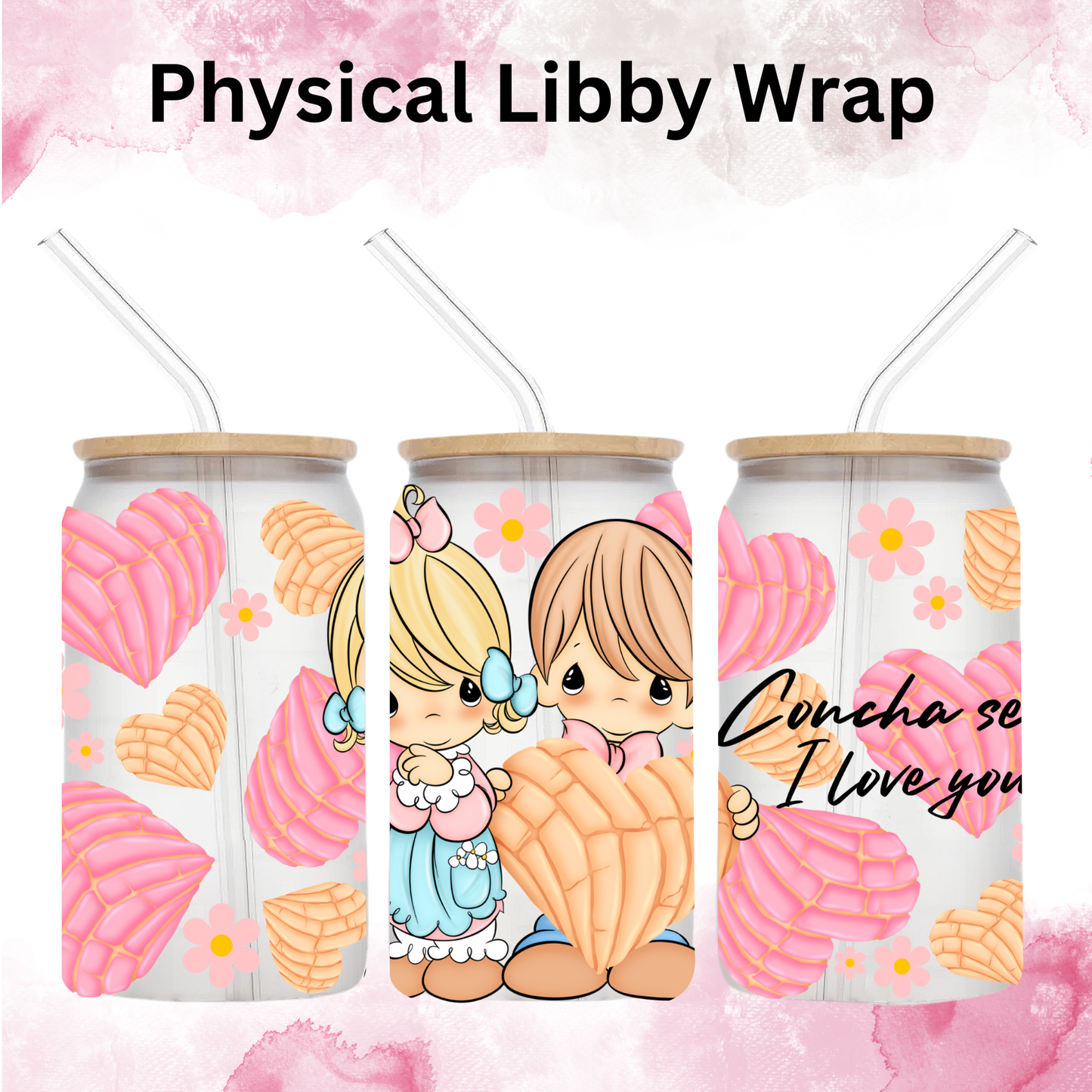 Valentines Day Precious Concha Hearts - 16 oz / 20 oz Libby UV DTF