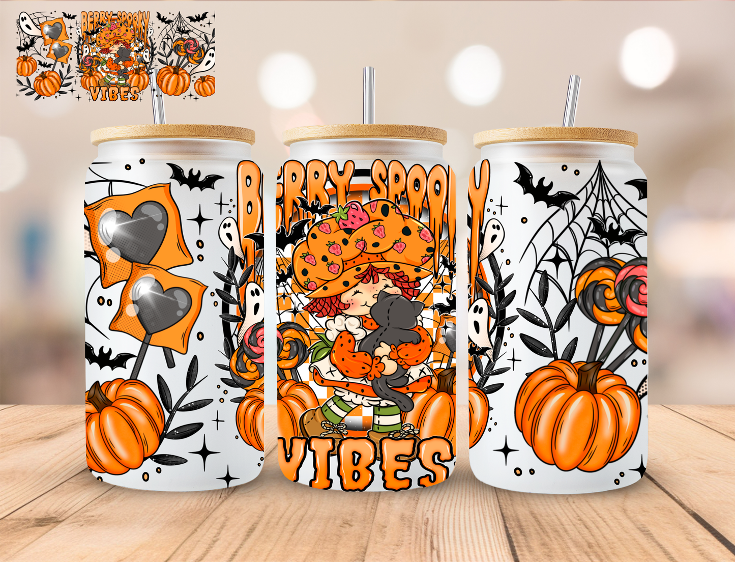 Halloween Berry Spooky Vibes - 16 oz / 20 oz Libby UV DTF Wrap