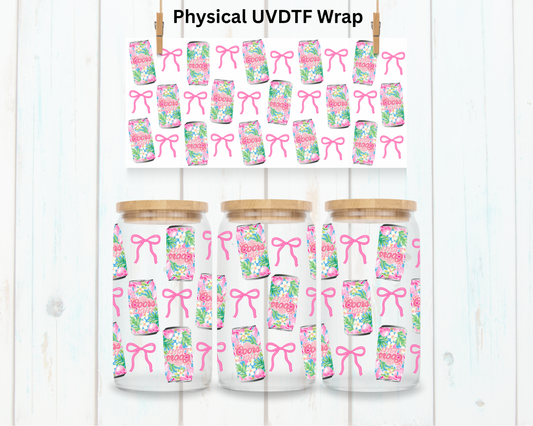 Floral Coors Light Canned Beer - 16 oz / 20 oz Libby UV DTF