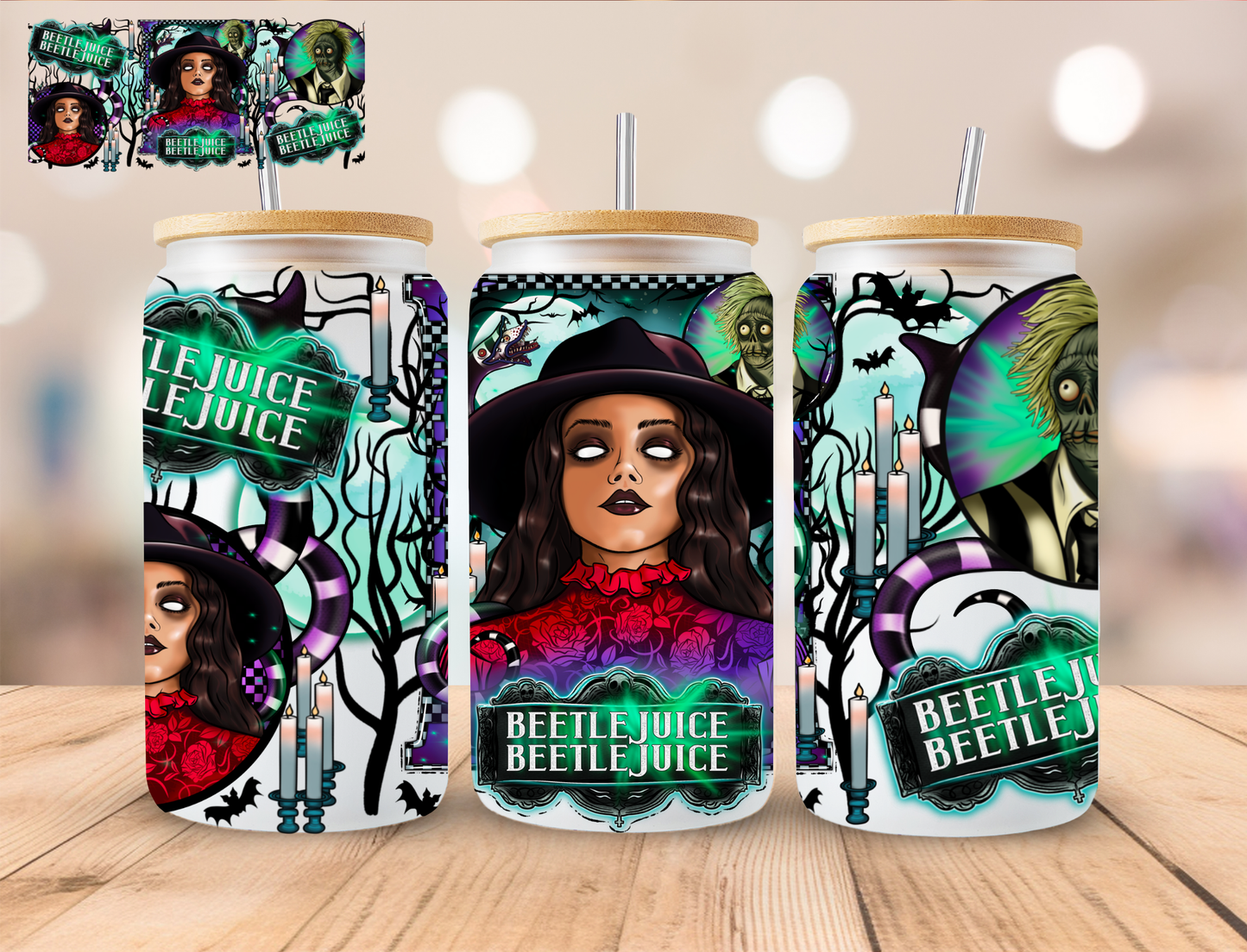 Halloween Beetle - 16 oz / 20 oz Libby UV DTF Wrap