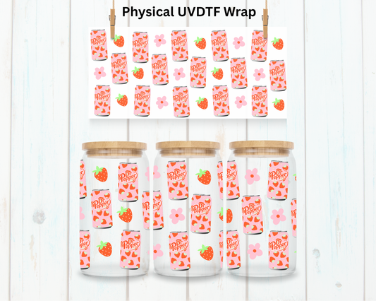 Strawberry Dr P Soda - 16 oz / 20 oz Libby UV DTF