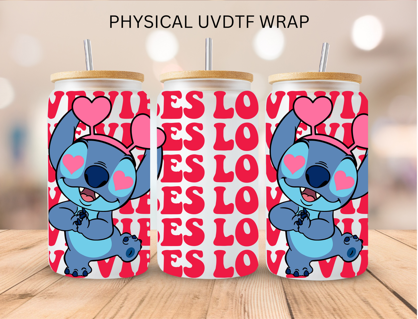 Valentines Blue Alien - 16 oz / 20 oz Libby UV DTF