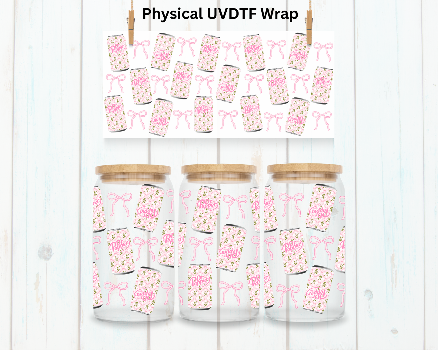 Floral Coquette Dr P Soda - 16 oz / 20 oz Libby UV DTF