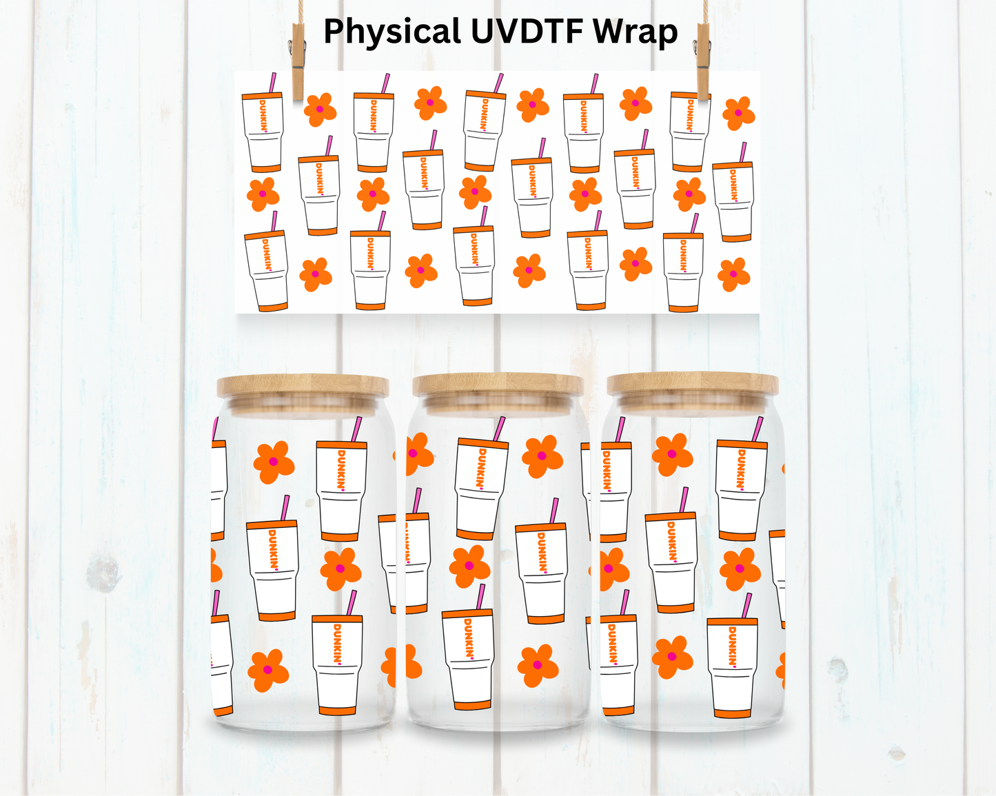 Floral Dunk Soda - 16 oz / 20 oz Libby UV DTF