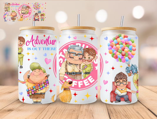 Balloon House Couple Coffee - 16 oz / 20 oz Libby UV DTF Wrap