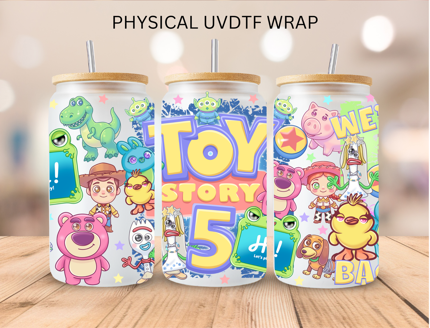 Pastel Toy Characters - 16 oz / 20 oz Libby UV DTF Wrap