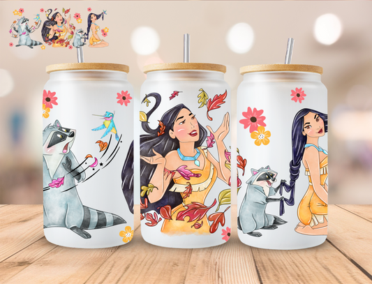 Racoon Princess - 16 oz / 20 oz Libby UV DTF Wrap