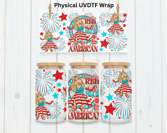 Piggie Patriotic - 16 oz / 20 oz Libby UV DTF