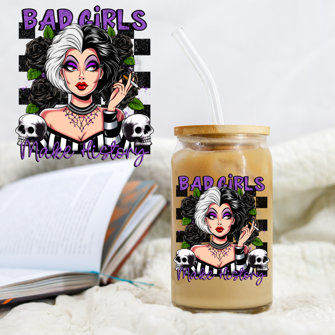 Bad Girl's Collection Checkered Dog Villain - UV DTF Libby Decal CSTAGE EXCLUSIVE