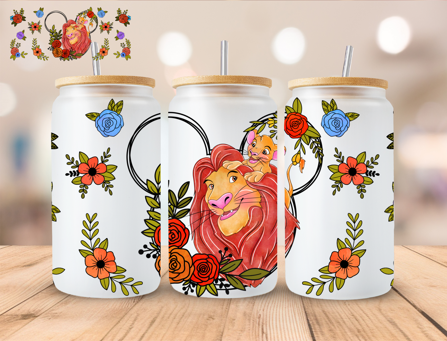 Lion Leader And Son - 16 oz / 20 oz Libby UV DTF Wrap