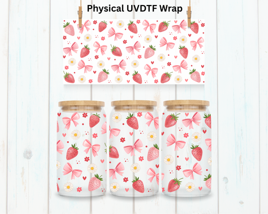 Coquette Strawberry - 16 oz / 20 oz Libby UV DTF