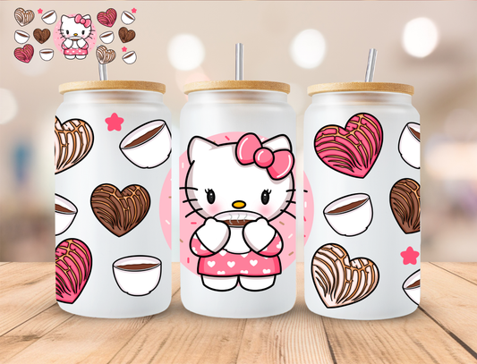 Concha Kitty Coffee - 16 oz / 20 oz Libby UV DTF Wrap EXCLUSIVE DESIGN