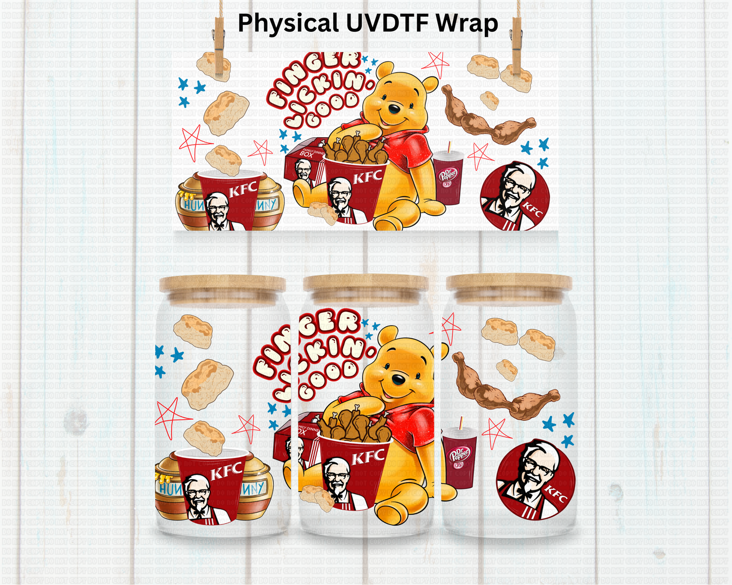 Bear Chicken and Nugs - 16 oz / 20 oz Libby UV DTF