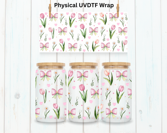 Pink Tulip Coquette Bows - 16 oz / 20 oz Libby UV DTF