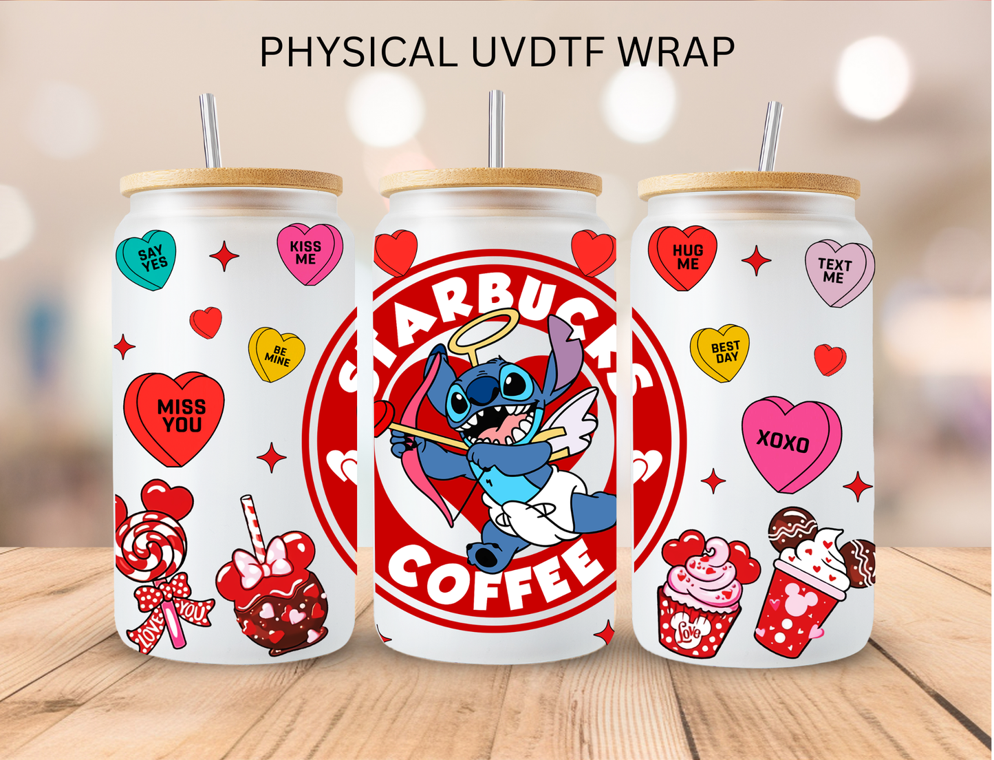 Mouse Crew Red Valentines Bundle Stitch - 16 oz / 20 oz Libby UV DTF