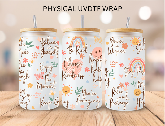 Choose Kindness Affirmations - 16 oz / 20 oz Libby UV DTF
