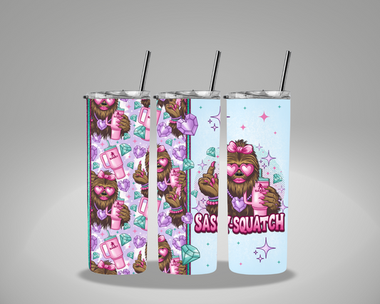 Sassy Squatch With Bow - 20oz Skinny Tumbler Wrap GRAVITIES EXCLUSIVE