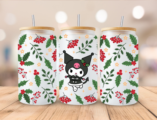 Christmas Kitty - 16 oz Libby UV DTF Wrap