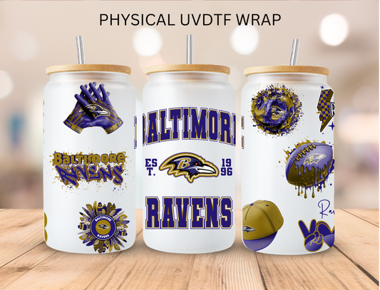 Ravens NFL Team - 16 oz / 20 oz Libby UV DTF Wrap