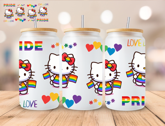 Pride Kitty - 16 oz / 20 oz Libby UV DTF Wrap