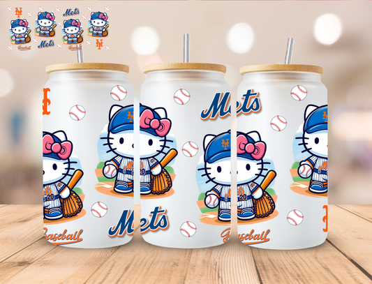 Mets Kitty - 16 oz / 20 oz Libby UV DTF Wrap