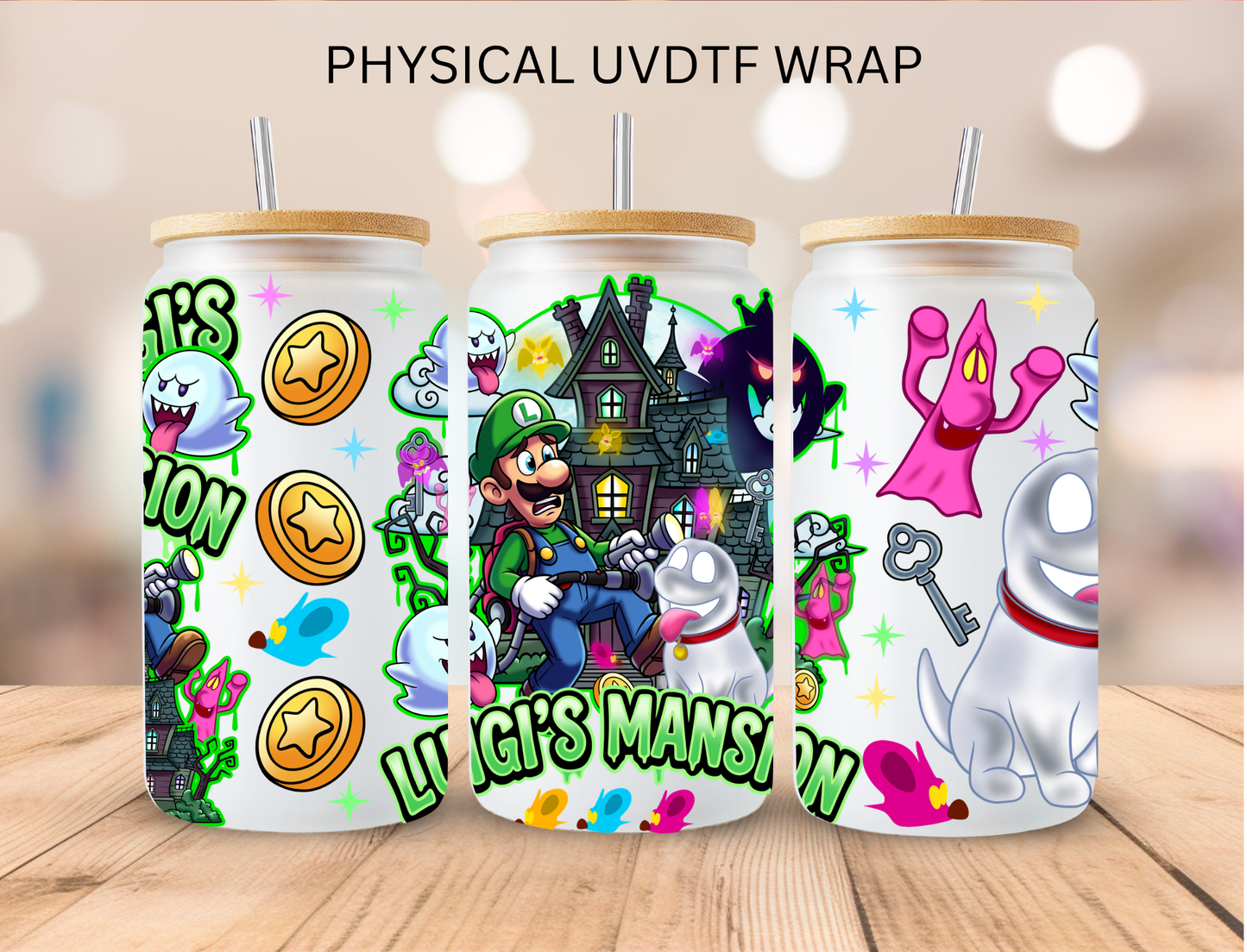 Spooky Block Breaker Mansion- 16 oz / 20 oz Libby UV DTF Wrap