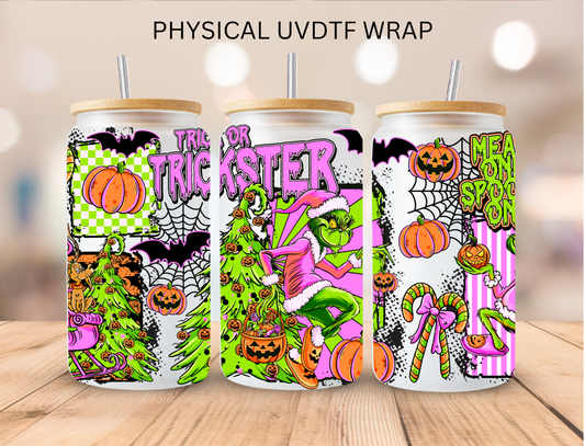 Halloween/Christmas Trick Or Trickster - 16 oz / 20 oz Libby UV DTF Wrap