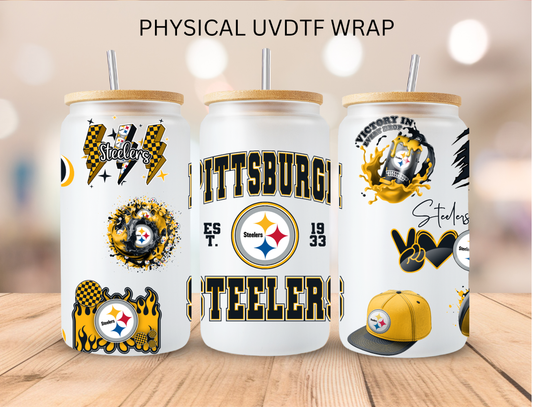 Steelers NFL Team - 16 oz / 20 oz Libby UV DTF Wrap