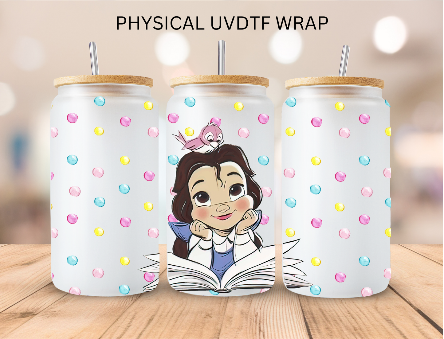 Watercolor Beauty Reading Book - 16 oz / 20 oz Libby UV DTF