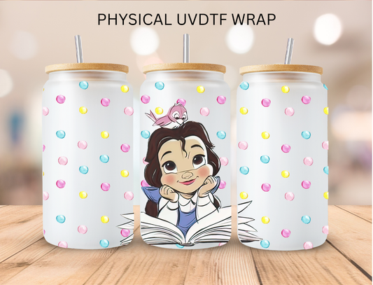 Watercolor Beauty Reading Book - 16 oz / 20 oz Libby UV DTF