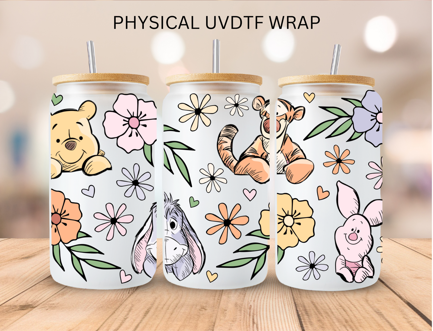 Pastel Pooh And Friends - 16 oz / 20 oz Libby UV DTF