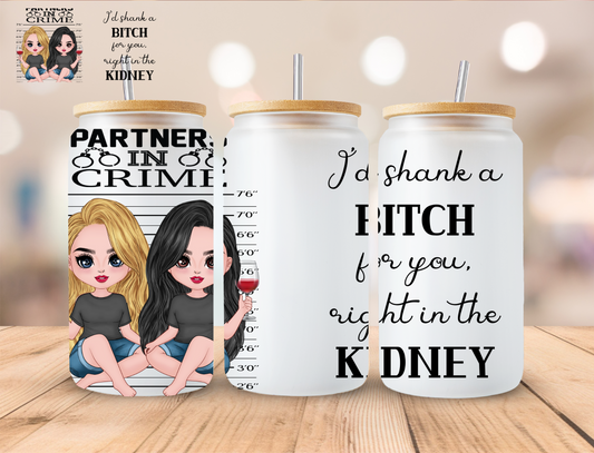 Partner In Crime - 16 oz / 20 oz Libby UV DTF Wrap