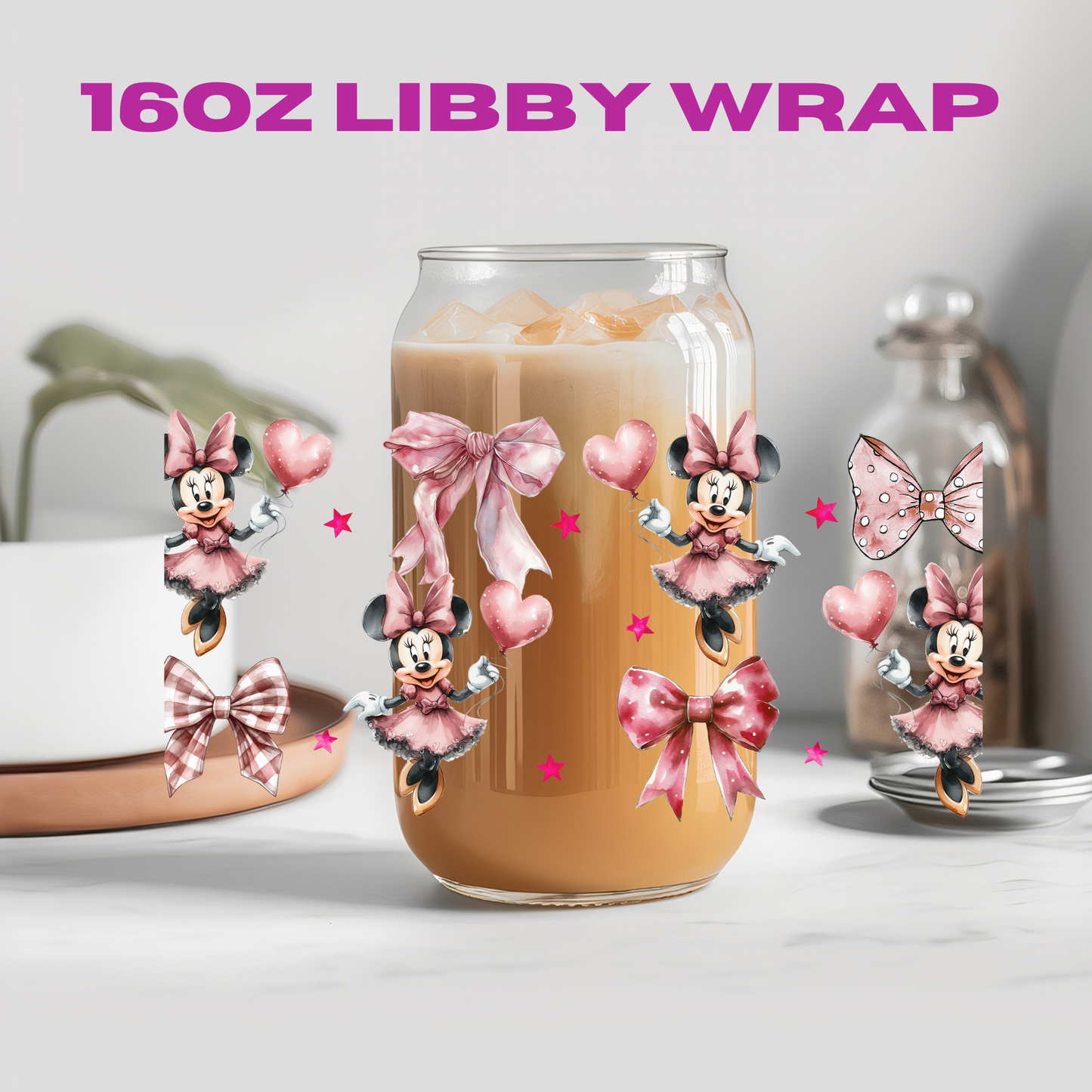 Coquette Character Collection - 16 oz / 20 oz Libby UV DTF Wrap