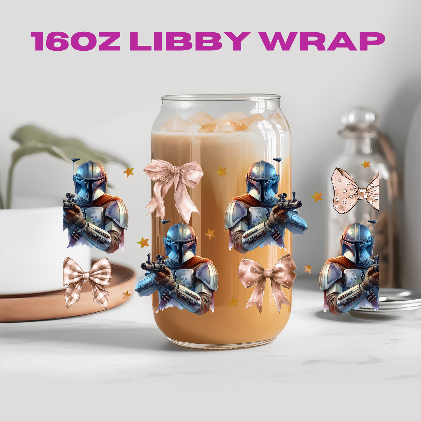 Coquette Character Collection - 16 oz / 20 oz Libby UV DTF Wrap