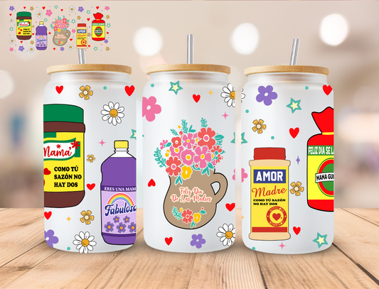 Hispanic Feliz Dia De Los Madres - 16 oz / 20 oz Libby UV DTF Wrap