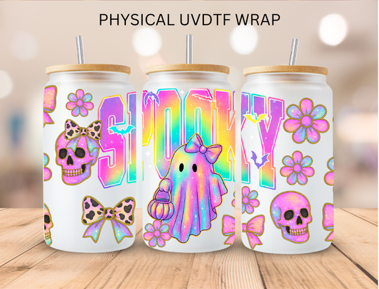Halloween Glittery Spooky - 16 oz / 20 oz Libby UV DTF Wrap