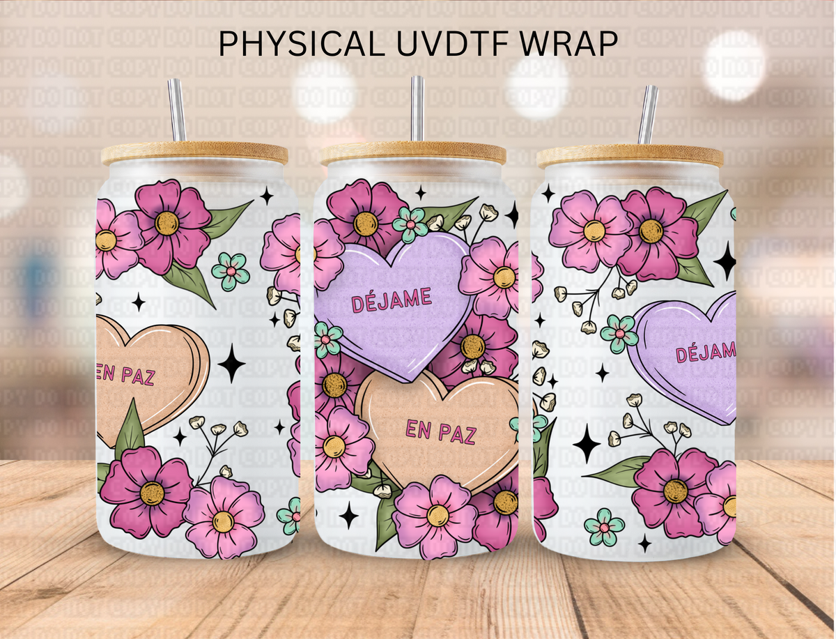 Latino Chicano Valentines Conversation Hearts Ver 2 - 16 oz / 20 oz Libby UV DTF