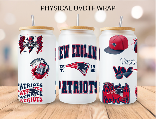Patriots NFL Team - 16 oz / 20 oz Libby UV DTF Wrap