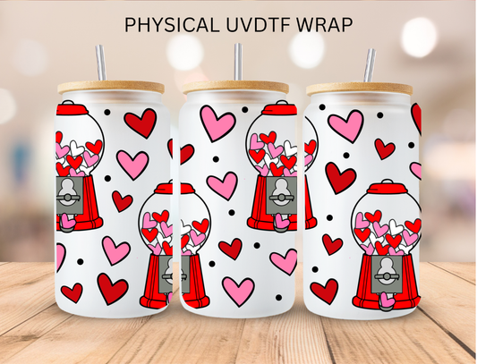 Valentine's Gumball Machine - 16 oz / 20 oz Libby UV DTF